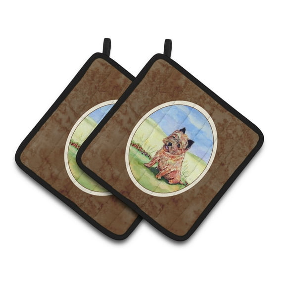 Cairn Terrier and the Chipmunk Pair of Pot Holders