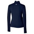 thumbnail image 3 of Women's Cutter & Buck Navy Chicago Cubs City Connect Traverse Stretch Quarter-Zip Pullover Top, 3 of 3