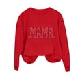 thumbnail image 5 of XPMWRP Womens Pullover Sweatshirts Long Sleeves Loose Comfy Sweatshirt Mama Letter Graphic Tees Shirt for Mother's Day Red S, 5 of 5