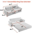 thumbnail image 2 of Newest Chesterfield Sofa,93.7" King Pull Out Sofa Bed, 3-in-1 Velvet Convertible Sleeper Sofa with Nailhead Trim & Rolled Arm,Multi-Functional Sofa Bed for Living Room,Bedroom,Apartment,Office,Beige, 2 of 4