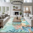thumbnail image 3 of 8x10 Area Rugs for Living Room, Ocean Starfish Seaweed Non Slip Area Rugs for Kitchen Bedroom Entryway, Summer Coastal Beach Shell Coral Teal Washable Carpet Runner Rug Floor Mats for Bedroom, 3 of 8
