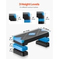 thumbnail image 5 of VEVOR Aerobic Exercise Step Platform, 28-Inch Workout Aerobic Stepper, Height Adjustable Fitness Training Step Deck Trainer with 4 Risers, Non-Slip Surface Bench for Home Gym Cardio Strength, Blue, 5 of 7