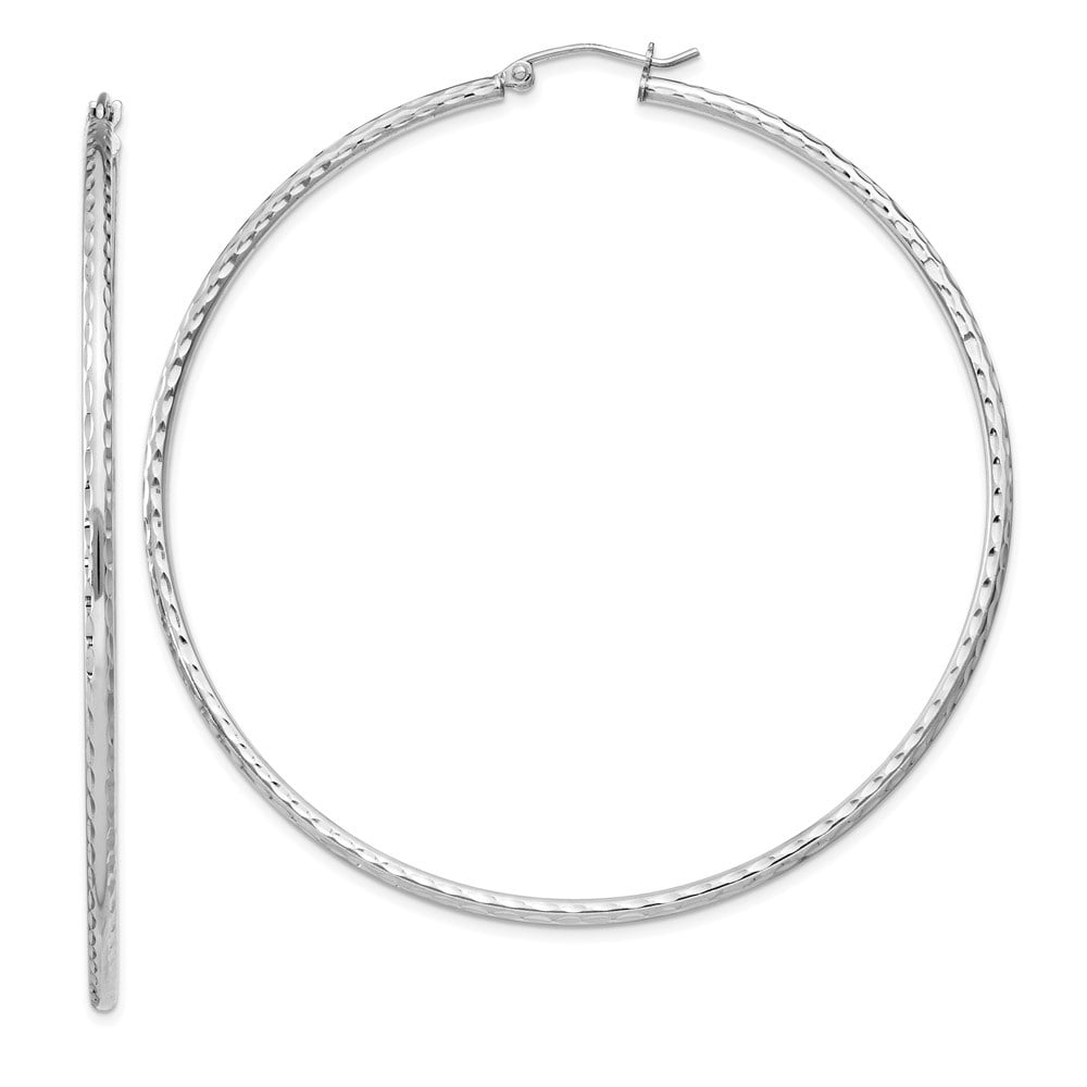 Approximate Measurements 67mm x 65mm Sterling Silver 5mm Polished Hoop Earrings
