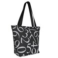 thumbnail image 2 of Gaeub Numbers Printed Tote Bag Grocery Bag Reusable Shoulder Bag with Zip for School Kitchen Park DIY, 2 of 9