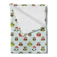 thumbnail image 2 of Owls Soft Flannel Fleece Throw Blanket, Christmas Theme with Celebration Santa Claus Pine Tree Owls with Presents, Cozy Plush for Indoor and Outdoor Use, 50" x 70", Multicolor, by Ambesonne, 2 of 5