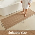thumbnail image 5 of BULULOM Runner Rug, Herringbone Waffle Bathroom Rugs Non Slip Washable Super Absorbent Quick Dry, Farmhouse Long Bath Mat, 72"x24" Khaki, 5 of 11