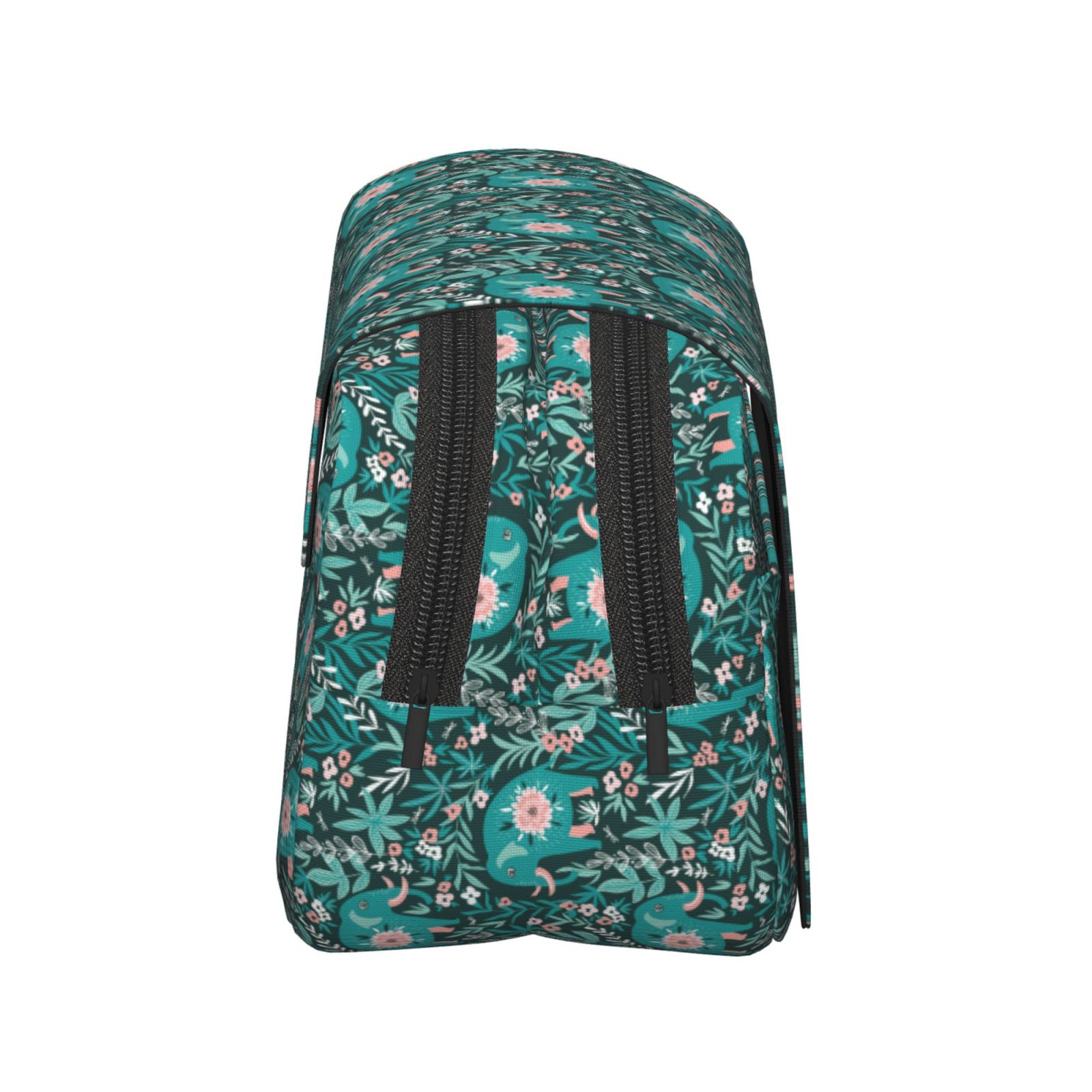Rateoe Lephants in the Jungle Pattern Double Clamshell Pen Case, Storage Organizer with Two Zipper Compartments– Holds Up to 50 Pencils & Pens