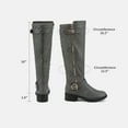 thumbnail image 2 of BURUDANI Women Wide Calf Low Heel Knee High Ladies Side Zip Motorcycle Riding Boots Shoes Grey Size 9, 2 of 5