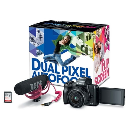 Canon EOS M50 Digital Camera Video Creator Kit with 15-45mm Lens - Black