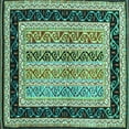 thumbnail image 1 of Ahgly Company Indoor Square Abstract Turquoise Blue Contemporary Area Rugs, 5' Square, 1 of 4