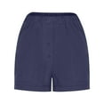 thumbnail image 4 of Summer Clearance 2025! Womens Plus Size Pants,Women's Summer Cotton And Linen Solid Color Ruffled Loose Button Shorts With Pockets, 4 of 5