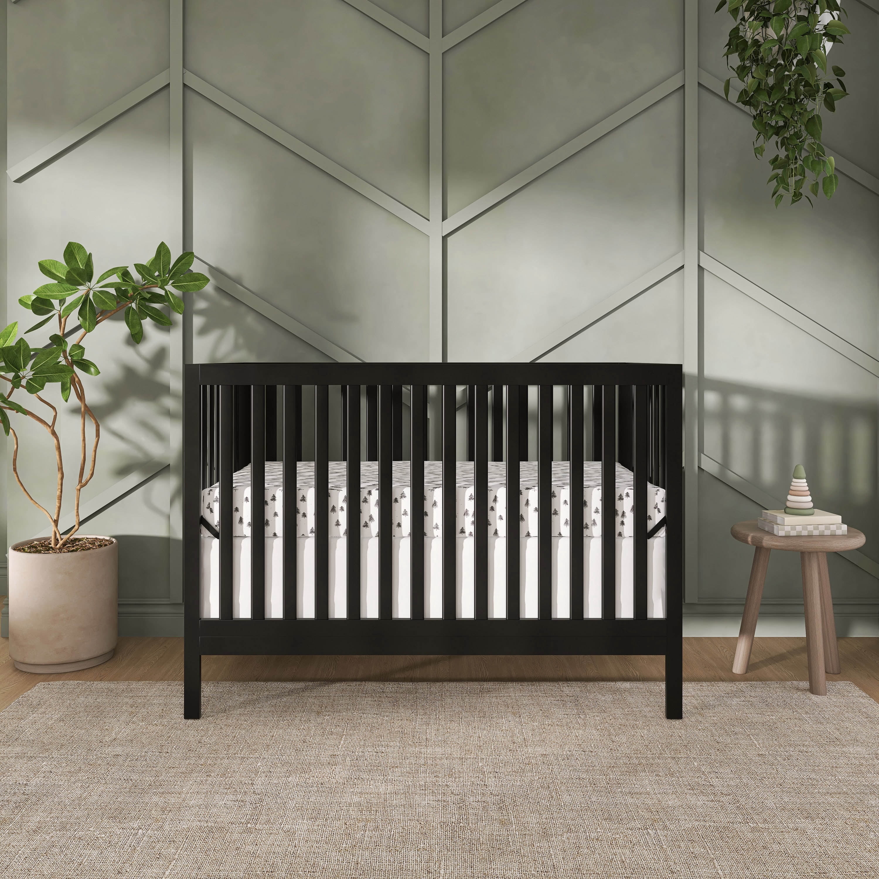 Nursery Bundle, Dream On Me Synergy MOD Crib in Matte Black and Crib & Toddler Mattress Bundle