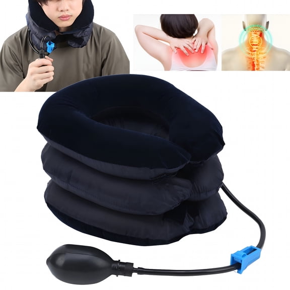 XIRQI Inflatable Neck Traction Device,Inflatable Neck Stretcher Traction,Inflatable 3 Layers Cervical Neck Traction Device Pain Relief Adjustable Neck Stretcher