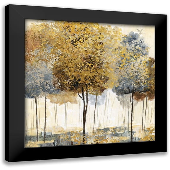 Nan 12x12 Black Modern Framed Museum Art Print Titled - Metallic Forest I