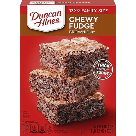 Duncan Hines Brownie Mix, Fudge, 18.3 oz ( Pack of 2 )