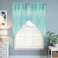 thumbnail image 6 of Swag Valance Curtains for Windows, Turquoise Light Filtering Kitchen Curtains with Rod Pocket, Modern Abstract Art Ombre Striped Decorative Window Treatment Valances for Living Room, 36x36 - 2 PCS, 6 of 9