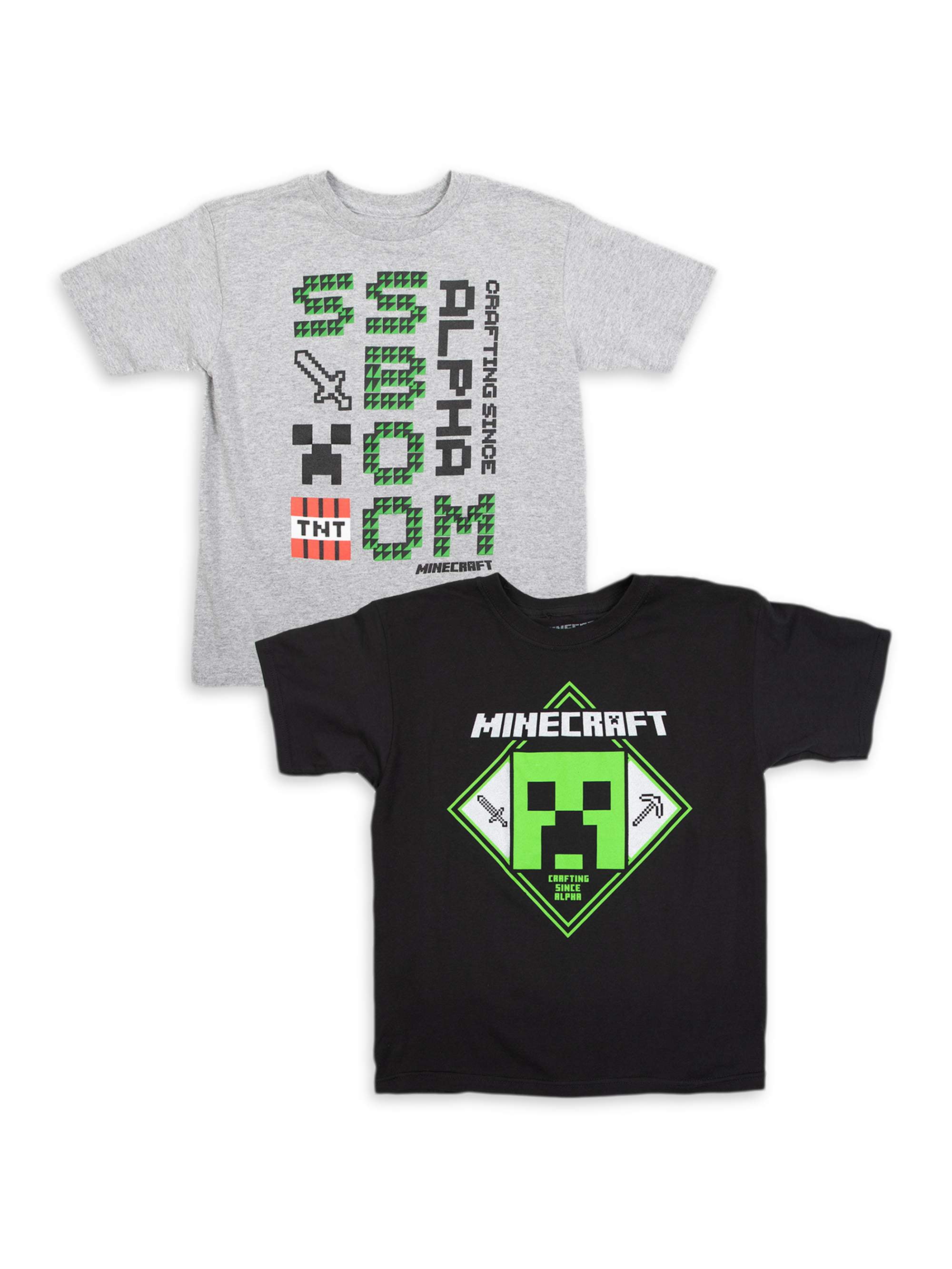 Minecraft Minecraft Boys 4 18 Boom Creeper Graphic T Shirts 2 Pack Walmart Com Walmart Com - minecraft t shirt creeper roblox