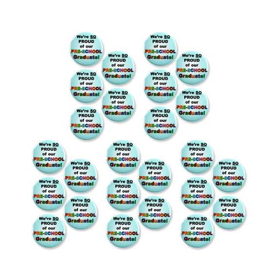 25 Pack - Parents Of Preschool Graduate Pinback Buttons - 2.25 Inch