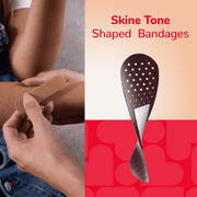 BioSwiss Truetone Variety Skin Tone Bandages with Brown Skin Tone Shades for True Color Matches, First Aid Latex Free Bandage, Standard Shape for Kids and Adults, 32 Pack