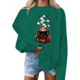 thumbnail image 5 of CLOISE Sweatshirts for Women Graphic Halloween Fleece Lining Crew Neck Trendy Pullover Witch Long Sleeve Tops Fall Winter Slim Clothing for Daily Wear Green 2XL, 5 of 5