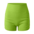 thumbnail image 4 of vdgthytj Women Athletic Shorts Elastic High Waist Slim Fitted Stretchy Ribbed Yoga Gym Workout Shorts, 4 of 5