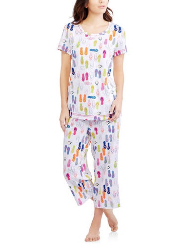 St Ladies Opp Ss Vnk Pj Set Flip Flops 