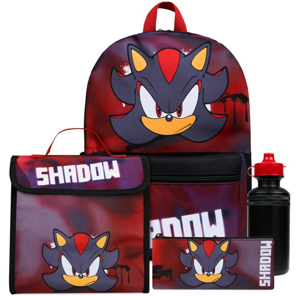 Set de Mochila Sonic The Hedgehog Shadow 4 Piezas con Lonchera