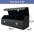 thumbnail image 4 of Wuatow Trunk Organizer for Car,Trunk Organizer for SUV & Sedan,With lid,Multi-functional,Foldable Leather Storage Box- Black - Large, 4 of 4