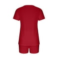 thumbnail image 4 of XuJwPNcy Pajama Set for Women Soft Sleepwear Short Sleeve V Neck T Shirts Shorts Lounge Set with Pockets 2 Piece Pj Sets, 4 of 5