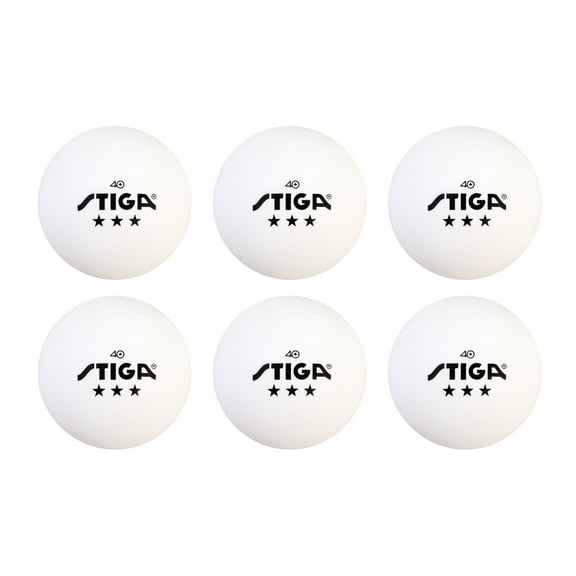 STIGA 3-Star White Table Tennis Balls (6-Pack)