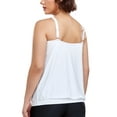 thumbnail image 4 of OCEAN BLUES Women's Plus Size Tankinis Long Torso Swimwear Top Only Loose Fit Blouson Tankini Top White Bathing Suit Size 5XL, 4 of 9