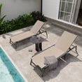 thumbnail image 5 of LAUSAINT HOME Patio Lounge Chairs Set of 2, Outdoor Folding Tanning Chaise with 5-Position Adjustable Backrest for Backyard, Poolside, 5 of 9