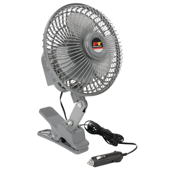 Performance Tool W1658 6-Inch Oscillating Fan (12v w/clamp) - Ideal for Cars, Trucks, RVs, Boats, and More to Keep You Cool and Comfortable On The Go