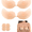 Beige, variant on MLDRA 2 Pairs Sticky Bra Push Up Backless Bra Ultra Thin Adhesive Bra with Nipple Covers, Reusable Strapless Bras for Women, Invisible Silicone Bra