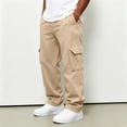 thumbnail image 2 of UDAUDU Men's Casual Cargo Sweatpants Baggy Elastic Waist Storage Pockets Soft Sweat Pants Trousers for Streetwear Loungewear Beige 3XL, 2 of 9