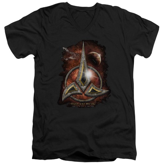 Star Trek - Klingon Crest - Slim Fit V Neck Shirt - XX-Large