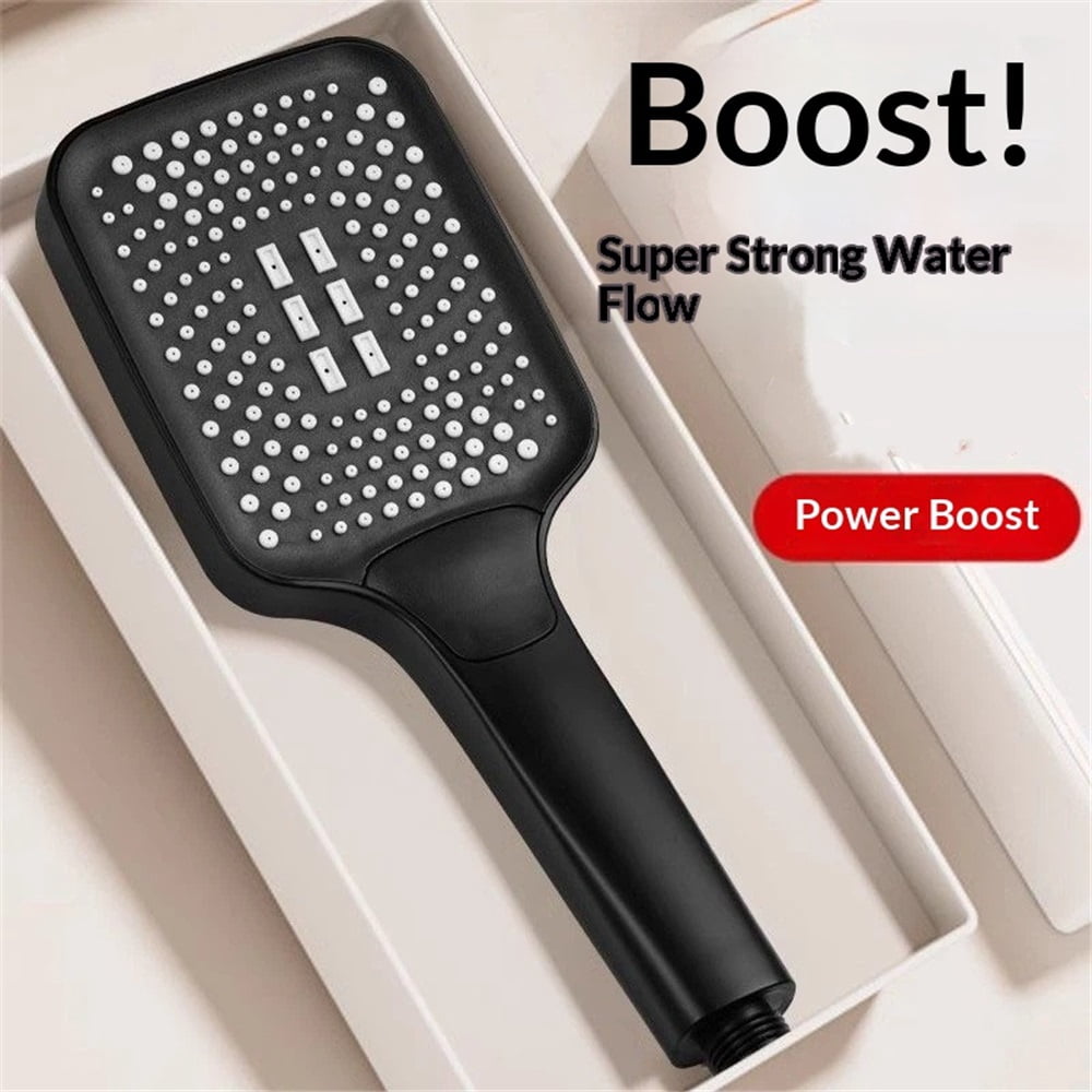 Black Shower Head with Handheld Spray High Pressure-Multifunction Strong Flow Rain Massage Showerhead（Only one showerhead）