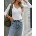 thumbnail image 3 of VAFFUL Womens Long Sleeve Shirts Scoop Mock Neck Fitted Ribbed Fall Tops, 3 of 5