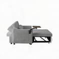 thumbnail image 4 of Modern Grey Velvet Sofa Bed 220cm with Solid Wood Frame, 4 of 8