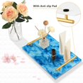 thumbnail image 4 of Ryvnso Blue Tie Dye Bathroom Tray Vanity Countertop Trays Acrylic Organizer, 4 of 7