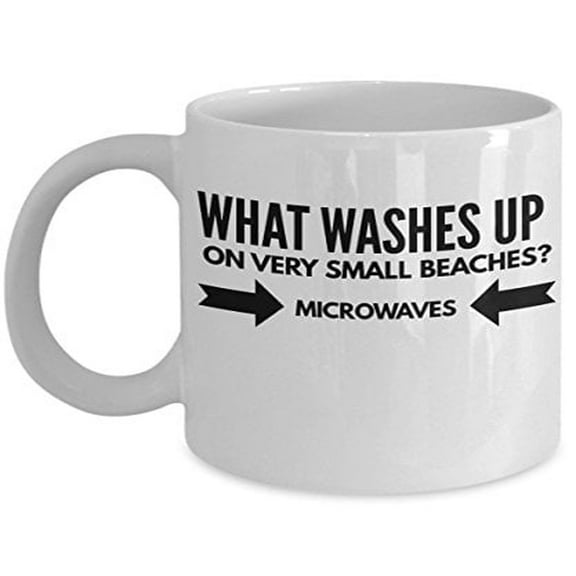 Beach 11 oz Coffee Mug - What Washes Up On Very Small White Ceramic Gift