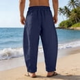 thumbnail image 6 of Stamzod Men's Pants 2026 Trendy Casual Baggy Harem Pants Summer Beach Pants with Pockets Navy-2 S, 6 of 7