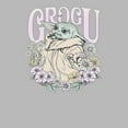 thumbnail image 2 of Junior's Star Wars: The Mandalorian Grogu Flower Child  Graphic Tee Athletic Heather Large, 2 of 3