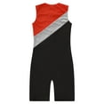 thumbnail image 4 of CHICTRY Kids Boys One-piece Swimming Bodysuit Color Contrast Gymnastics Cycling Sports Jumpsuit Red 12, 4 of 5