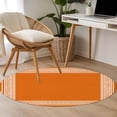 thumbnail image 5 of Burnt Orange Geometric Large Area Rugs for Bedroom Living Room, Soft Non Slip Carpet Bedside Rug, Country Greece Key Art Round Floor Cover Kitchen Accent Rug 3.3' for Dining Room/Office, 5 of 9