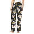 thumbnail image 3 of Xecao Lilies Flowers Women's Straight Lounge Pajama Pants: The Epitome of Relaxed Sleepwear, 3 of 9