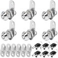 thumbnail image 1 of HAHDAXIA Cam Lock RV Storage Locks Keyed Alike, 5/8" Fits on 3/8" Max Door Thickness, RV Compartment Locks for Camper Trailer Locks with Keys(5/8Inch 6Pack) Silver, 1 of 6