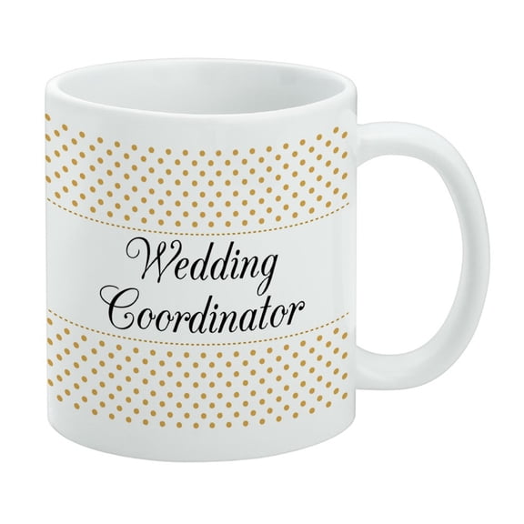 Wedding Coordinator Planner Elegant Polka Dots White Mug