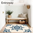 thumbnail image 3 of ODIKA 6'x9' Machine Washable Non-Slip Area Rug, Snowflake Medallion Winter Festival of Anti Skid Seasonal High Traffic Rug with Pad, Blue, 622393, 3 of 8