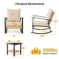 thumbnail image 5 of 3 Piece Outdoor Rocking Chairs, Outdoor Patio Furniture Set with Thick Cushion and Coffee Table, 5 of 8